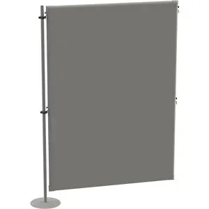 Akustik-Trennwand, Textil, Anbauelement, BxT 1200 x 280 mm, grau eurokraft pro
