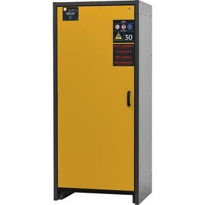 Feuerbeständiger Gefahrstoffschrank FM/UL/ULC/Typ 30, 1-türig, Breite 864 mm, grau/gelb asecos