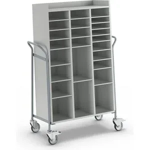 kaiserkraft Bürowagen, für Post, Tragfähigkeit 150 kg, LxBxH 950 x 455 x 1380 mm