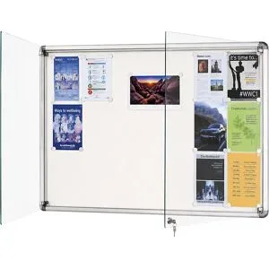Schaukasten, Alu-Rahmen, für innen und außen, Kapazität 2 DIN A4-Blatt, HxBxT 410 x 530 x 50 mm, Rahmen gerundet eurokraft pro