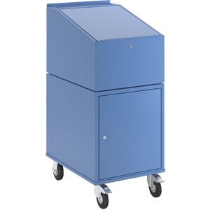 Rollpult, mit Schrank inkl. 2 Fachböden, Farbe Lichtblau RAL 5012 eurokraft pro