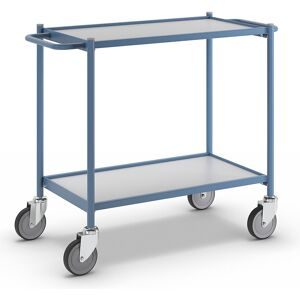 Tischwagen, Tragfähigkeit 150 kg, mit Schiebegriff, 2 Etagen, 4 Lenkrollen eurokraft pro