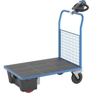 Plattformwagen mit Elektroantrieb, 1 Gitter-Stirnwand, LxBxH 1370 x 700 x 1300 mm eurokraft pro
