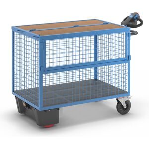 Kastenwagen mit Elektroantrieb, Wände aus Stahlgitter, mit Deckel, LxBxH 1630 x 830 x 1200 mm eurokraft pro