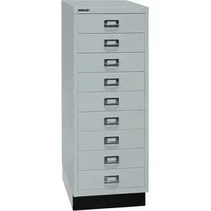 MultiDrawer? 39er Serie, mit Sockel, DIN A3, 9 Schubladen, lichtgrau, schwarz BISLEY