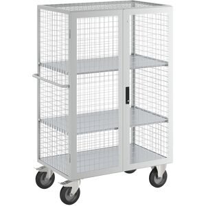 ESD-Etagenwagen, Doppelflügeltür, 2 Etagenböden, lichtgrau eurokraft pro