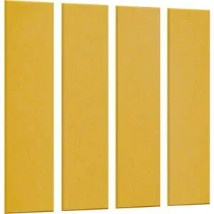 Akustik-Wandplatte, HxB 1200 x 300 mm, VE 4 Stk, gelb eurokraft basic