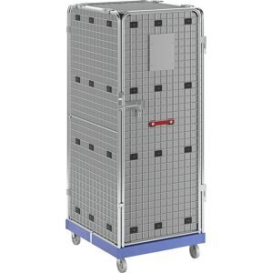 kaiserkraft Antidiebstahlrollbehälter, blickdicht, blau