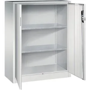 Werkstatt-Beistellschrank mit Flügeltüren, HxBxT 1200 x 930 x 400 mm, lichtgrau / lichtgrau C+P