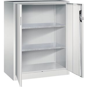 Werkstatt-Beistellschrank mit Flügeltüren, HxBxT 1200 x 930 x 500 mm, lichtgrau / lichtgrau C+P