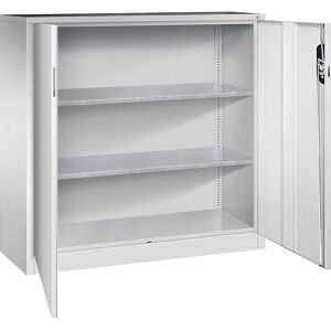 Werkstatt-Beistellschrank mit Flügeltüren, HxBxT 1200 x 1200 x 400 mm, lichtgrau / lichtgrau C+P