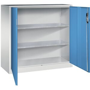 Werkstatt-Beistellschrank mit Flügeltüren, HxBxT 1200 x 1200 x 500 mm, lichtgrau / lichtblau C+P