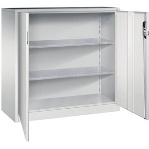Werkstatt-Beistellschrank mit Flügeltüren, HxBxT 1200 x 1200 x 500 mm, lichtgrau / lichtgrau C+P