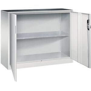Werkstatt-Beistellschrank mit Flügeltüren, Breite x Tiefe 1200 x 400 mm, lichtgrau / lichtgrau C+P