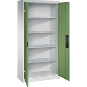 Werkstatt-Schwerlastschrank, Breite 930 mm, Tiefe 400 mm, Tür resedagrün C+P