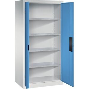 Werkstatt-Schwerlastschrank, Breite 930 mm, Tiefe 600 mm, Tür lichtblau C+P