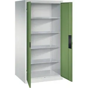 Werkstatt-Schwerlastschrank, Breite 930 mm, Tiefe 800 mm, Tür resedagrün C+P