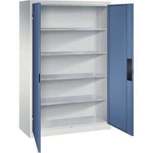 Werkstatt-Schwerlastschrank, Breite 1200 mm, Tiefe 500 mm, Tür fernblau C+P