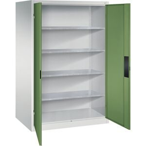 Werkstatt-Schwerlastschrank, Breite 1200 mm, Tiefe 800 mm, Tür resedagrün C+P