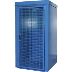 Gasflaschencontainer, feuerbeständig, für 9 Flaschen mit Ø 230 mm, blau eurokraft pro