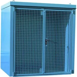 Gasflaschencontainer, feuerbeständig, für 35 Flaschen mit Ø 230 mm, blau eurokraft pro