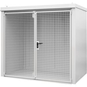 Gasflaschencontainer, feuerbeständig, für 45 Flaschen mit Ø 230 mm, weiß eurokraft pro