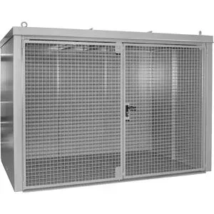 Gasflaschencontainer, feuerbeständig, für 96 Flaschen mit Ø 230 mm, grau eurokraft pro