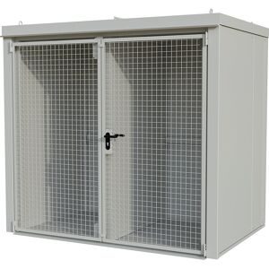 Gasflaschencontainer mit Trennwand, feuerbeständig, für 45 Flaschen mit Ø 230 mm, weiß eurokraft pro