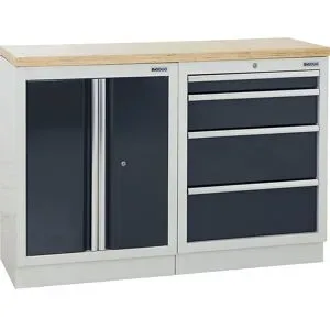 kaiserkraft Schranksystem, 1 Schrank, 4 Schubladen, anthrazitgrau