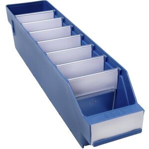 Regalkasten aus hochschlagfestem Polypropylen, blau, LxBxH 400 x 90 x 95 mm, VE 40 Stk STEMO