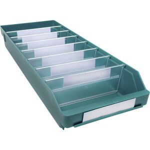 Regalkasten aus hochschlagfestem Polypropylen, grün, LxBxH 600 x 240 x 95 mm, VE 15 Stk STEMO
