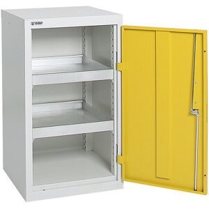 kaiserkraft Umweltschrank ohne Türlochung, HxBxT 900 x 500 x 500 mm, 2 Wannenböden, lichtgrau / signalgelb
