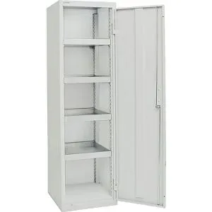 kaiserkraft Umweltschrank ohne Türlochung, HxBxT 1800 x 500 x 500 mm, 4 Wannenböden, lichtgrau / lichtgrau