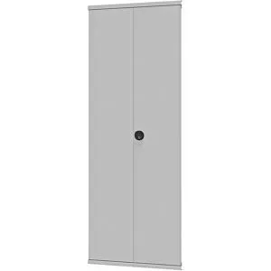 Vorsatz-Flügeltür, lichtgrau RAL 7035, Einbauhöhe 2500 mm eurokraft pro