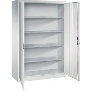 Werkstatt-Flügeltürschrank, HxBxT 1950 x 1200 x 500 mm, lichtgrau / lichtgrau C+P