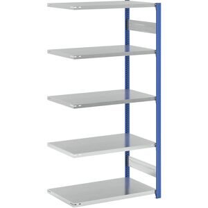 Steckregal, Bauart leicht, einseitig, HxBxT 2000 x 1000 x 600 mm, blau/grau, Anbauregal eurokraft pro