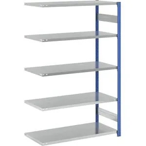 Steckregal, Bauart leicht, einseitig, HxBxT 2000 x 1300 x 600 mm, blau/grau, Anbauregal eurokraft pro