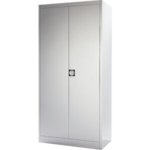 Flügeltürenschrank HxB außen 1950 x 950 mm, mit 4 Fachböden, Tiefe 420 mm, lichtgrau RAL 7035 mauser
