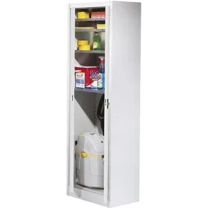 Magazinschrank, HxB 1950 x 600 mm, Tiefe 420 mm, Gehäuse und Türen lichtgrau mauser
