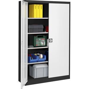 Magazinschrank, HxBxT 1950 x 1200 x 500 mm, graphitschwarz / lichtgrau mauser