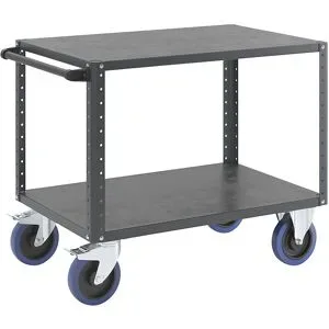 Montagewagen CustomLine, 2 Etagen, anthrazitgrau, Vollelastikbereifung eurokraft pro