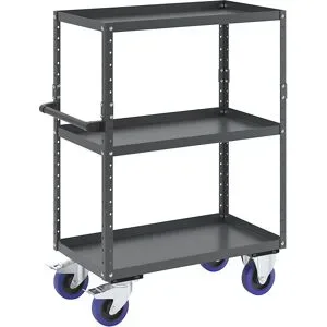 Montagehilfswagen CustomLine, 3 Etagen, Vollelastikbereifung, anthrazitgrau eurokraft pro