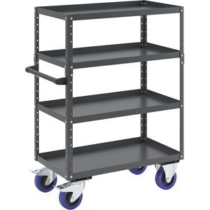 Montagehilfswagen CustomLine, 4 Etagen, Vollelastikbereifung, anthrazitgrau eurokraft pro