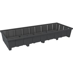 kaiserkraft Regal-Bodenwanne, aus Polyethylen, Auffangvolumen 1000 l, für Fachbreite 3300 mm