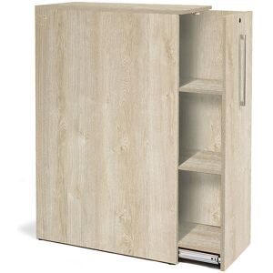 kaiserkraft Hoch-Auszugschrank Seattle, HxBxT 1250 x 400 x 800 mm, rechts, Eiche