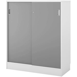 kaiserkraft Schrank Chicago mit Schiebetüren, HxBxT 1353 x 1215 x 400 mm, weiß / lichtgrau