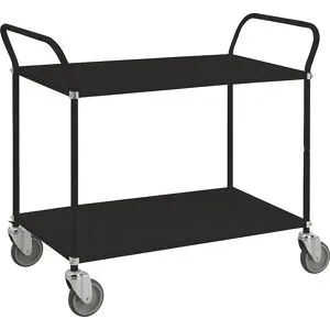 Tischwagen schwarz, Tragfähigkeit 250 kg, 2 Etagen Kongamek
