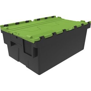 kaiserkraft Mehrweg-Stapelbehälter, LxBxH 600 x 400 x 250 mm, schwarz/grün