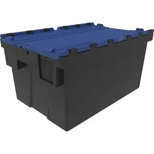 kaiserkraft Mehrweg-Stapelbehälter, LxBxH 600 x 400 x 310 mm, schwarz/blau