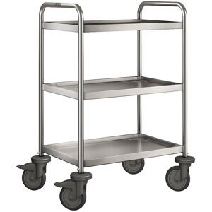 BLANCO Edelstahl-Servierwagen, mit 3 Etagen, 120 kg Traglast, LxBxH 700 x 500 x 950 mm B.PRO